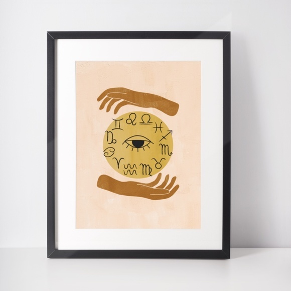 Wall Art Bohemian Celestial Hands Horoscope Print Poster Illustration Unframed - Picture 6 of 6